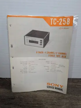TC-258 SONY Track Channel Stereo Tape Deck Service Manual