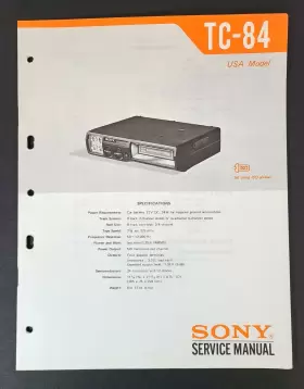TC-84 SONY Cassette Tape Recorder Service Manual