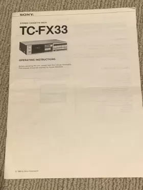 TC-FX33-33B SONY Operating Manual Cassette Deck