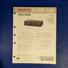 TC-W190 SONY Service Manual Paper Repair