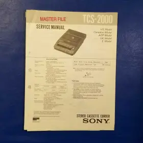 TCS-2000 SONY Service Manual Paper Repair