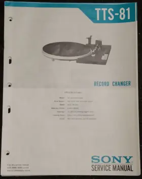 TTS-81 SONY Turntable Service Manual