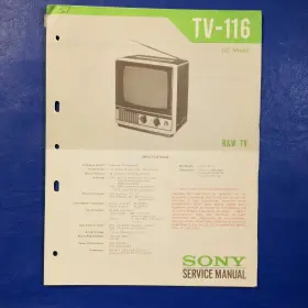 TV-116 SONY Service Manual Paper Repair