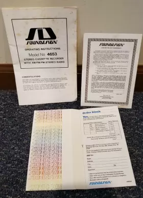 1055155 SOUNDESIGN Stereo Cassette Recorder Manual