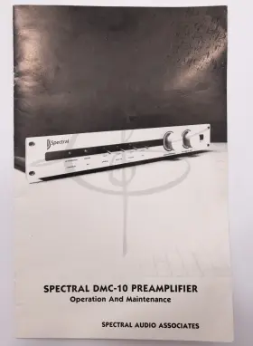 DMC-10 SPECTRAL Preamplifier Service Manual Schematics