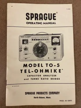 T-122D SPRAGUE Operating Manual Tel Ohmike Capacitor Analyzer