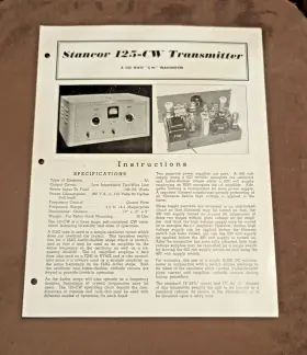 125-CW STANCO Stancor Transmitter Instruction Manual