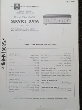 SR-1500 STANDARD RADIO CORP Receiver Service Manual