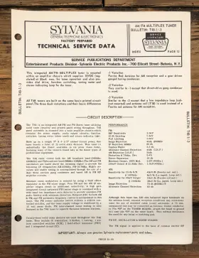 T48-1 SYLVANIA Tuner Service Manual