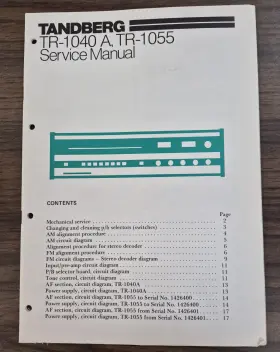 TR-1040A TANDBERG Service Manual