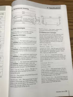 D00410900A TASCAM Digital Audio Tape Deck Owners Manual #3
