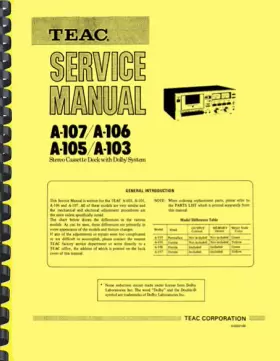 A-106 TEAC Tape Deck Service Manual