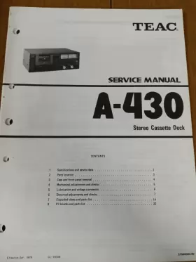 A-430 TEAC Cassette Deck Service Manual