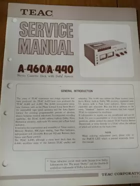 A-440 TEAC Cassette Deck Service Manual