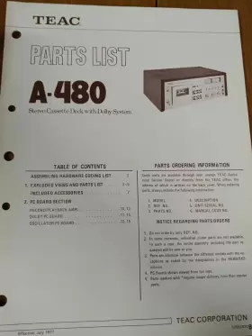 A-480 TEAC Cassette Deck Service Manual #2