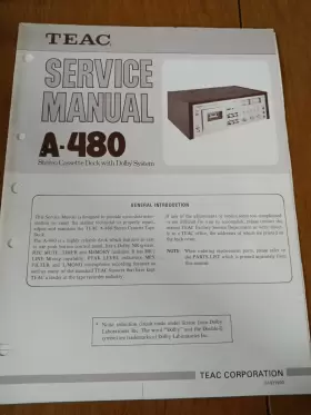 A-480 TEAC Cassette Deck Service Manual