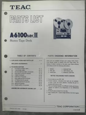 A-6100MKII TEAC Stereo Deck Service Manual #2