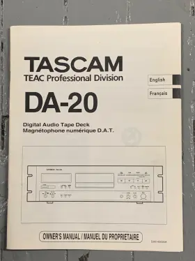 DA-20 TEAC Tascam Dat Owners Manual