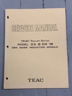 DX-16 TEAC Tascam Dbx Noise Reduction Module Service Manual