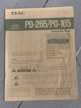 PD-265 TEAC Cd Player Owners Manual