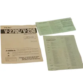 V-270C TEAC Stereo Cassette Deck Owners Manual Card Service
