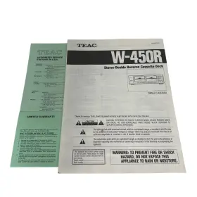W-450R TEAC Stereo Double Reverse Cassette Deck Owners Manual