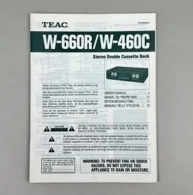 W-660R-W-460C TEAC Stereo Double Cassette Deck Owners Manual