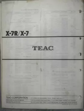 X-7R TEAC Stereo Tape Deck Service Manual #2