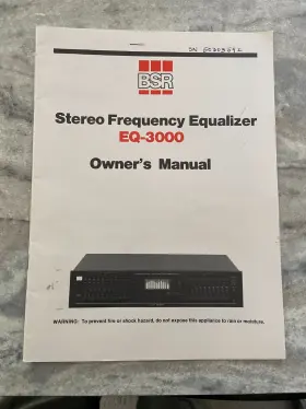 EQ-3000 TECHNICS Operating Bsr Owners Manual