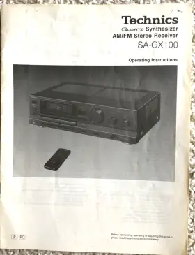 RQT0411-P TECHNICS Am Fm Stereo Receiver Operating Owners
