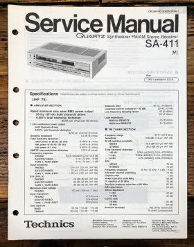 SA-411 TECHNICS Receiver Service Manual