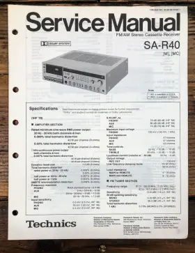 SA-R40 TECHNICS Receiver Service Manual