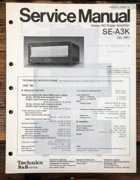 SE-A3K TECHNICS Amplifier Service Manual