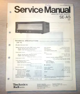 SE-A5 TECHNICS Page Service Manual Schematics Copy