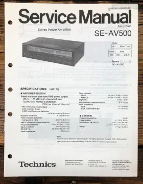 SE-AV500 TECHNICS Amplifier Service Manual