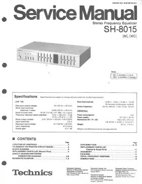 SH-8015 TECHNICS Stereo Frequency Equalizer Service Manual