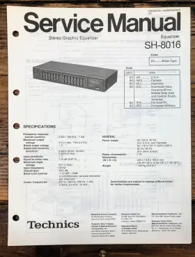 SH-8016 TECHNICS Equalizer Service Manual