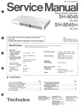 SH-8045 TECHNICS Stereo Frequency Equalizer Service Manual