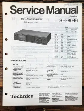SH-8046 TECHNICS Equalizer Service Manual