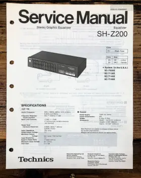 SH-Z200 TECHNICS Equalizer Service Manual
