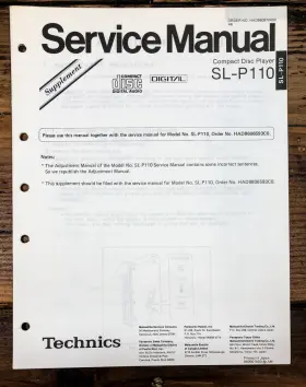 SL-P110 TECHNICS Cd Player Supp Service Manual