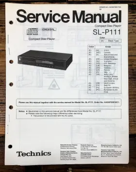 SL-P111 TECHNICS Cd Player Service Manual