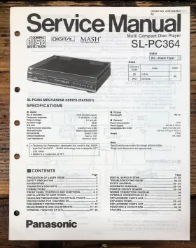 SL-PC364 TECHNICS Cd Player Service Manual