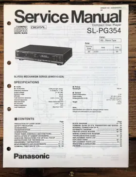 SL-PG354 TECHNICS Cd Player Service Manual