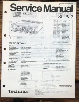 SL-PJ2 TECHNICS Cd Player Service Manual