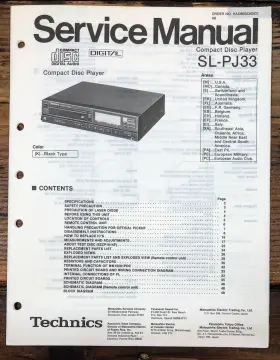 SL-PJ33 TECHNICS Cd Player Service Manual