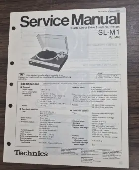 SLM1 TECHNICS Turntable Service Manual