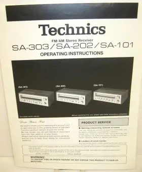 SQX50789-1 TECHNICS Operating Fm Am Stereo Receiver