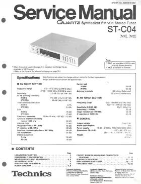 ST-C04 TECHNICS Fm Am Stereo Tuner Service Manual Repair
