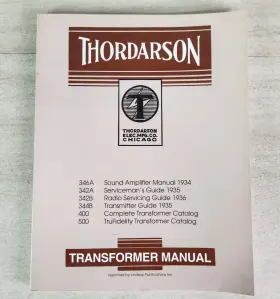 1559182431 THORDARSON Transformer Manual Reprint Book